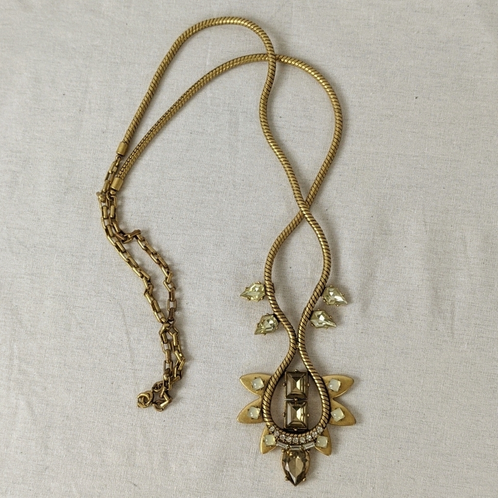 STELLA & DOT BRONZE & JEWEL NECKLACE